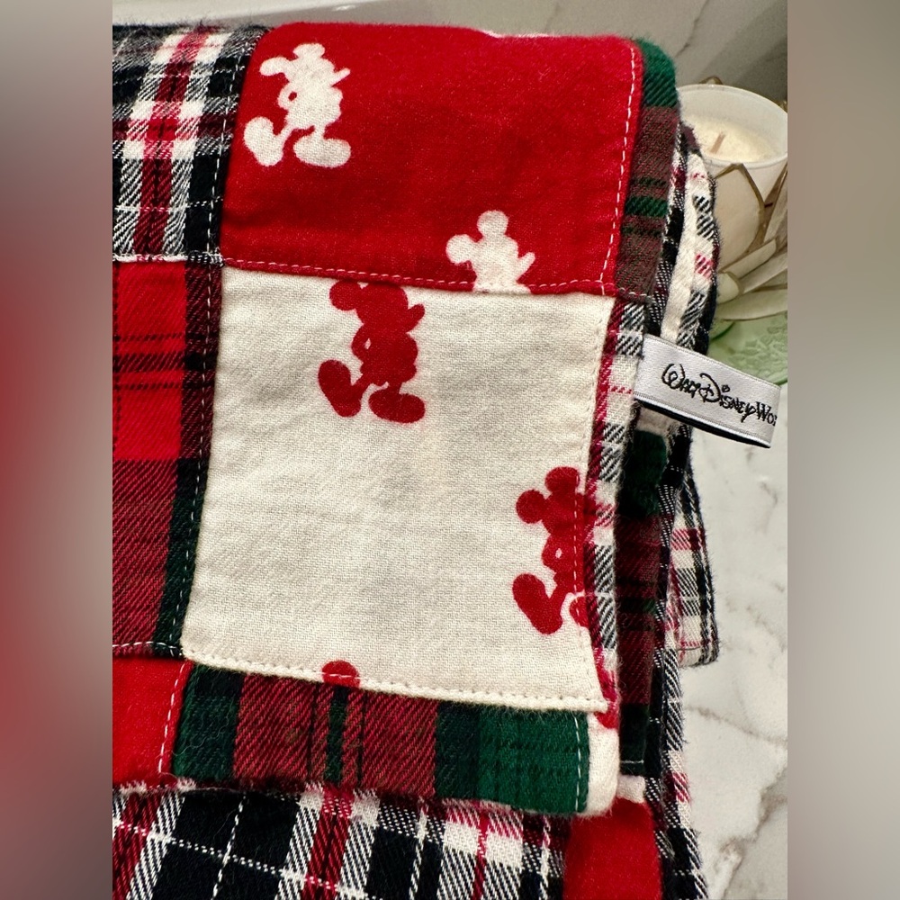 Disney Mickey Mouse Patchwork & Plaid Flannel Sca… - image 11